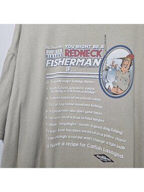 FOXWORTHY MEN REDNECK FISHERMEN SIZE XXL  TOP TEN LIST FISHING NOVELTY T SHIRT